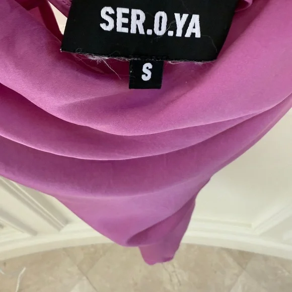 SER.O.YA Vibrant Pink Satin Dress - Picture 3 of 6